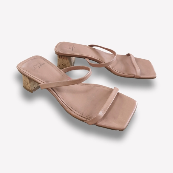 Marc Fisher Brent Heeled Slide Sandals in Tan, 5.5 - Picture 6 of 10